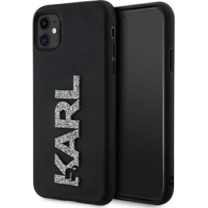 Wholesale Karl Lagerfeld KLHCN613DMBKCK Apple iPhone 11/XR black hardcase 3D Rubber Glitter Logo - KLD1604 - {ean13} - Hurt