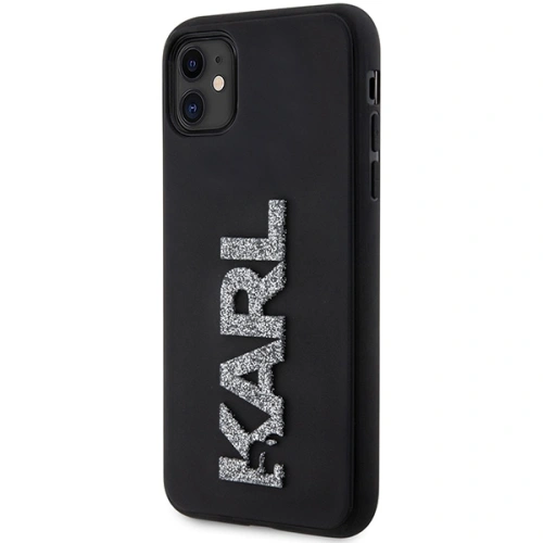 Etui Karl Lagerfeld KLHCN613DMBKCK Apple iPhone 11/XR czarny/black hardcase 3D Rubber Glitter Logo