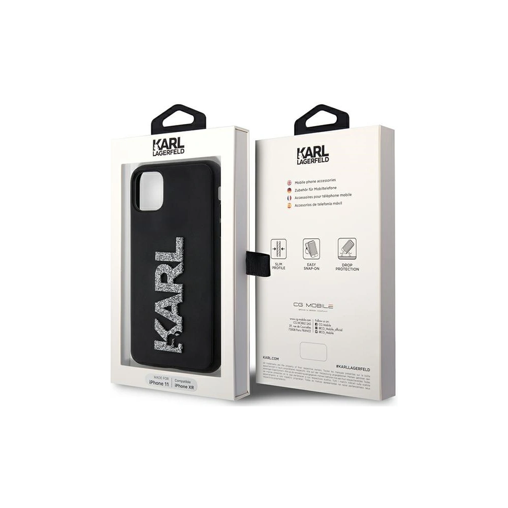 Hurtownia GSM - Etui Karl Lagerfeld KLHCN613DMBKCK Apple iPhone 11/XR negru/black hardcase 3D Rubber Glitter Logo - KLD1604 - {ean13} - Hurt