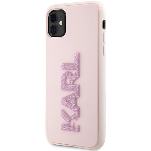Etui Karl Lagerfeld KLHCN613DMBKCP Apple iPhone 11/XR różowy/pink hardcase 3D Rubber Glitter Logo