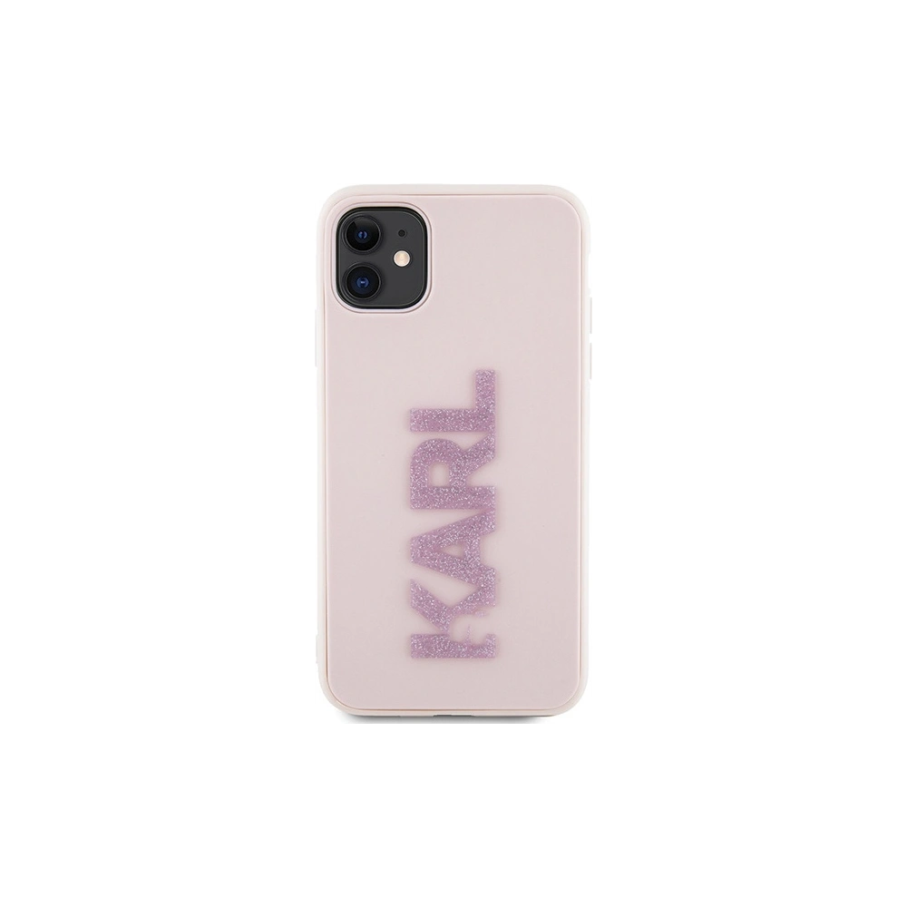 Wholesale Karl Lagerfeld KLHCN613DMBKCP Apple iPhone 11/XR pink hardcase 3D Rubber Glitter Logo - KLD1605 - {ean13} - Hurt