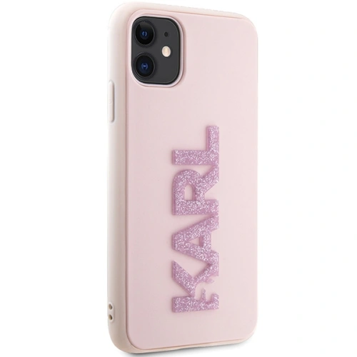 Etui Karl Lagerfeld KLHCN613DMBKCP Apple iPhone 11/XR różowy/pink hardcase 3D Rubber Glitter Logo