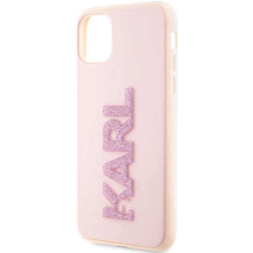 Etui Karl Lagerfeld KLHCN613DMBKCP Apple iPhone 11/XR różowy/pink hardcase 3D Rubber Glitter Logo