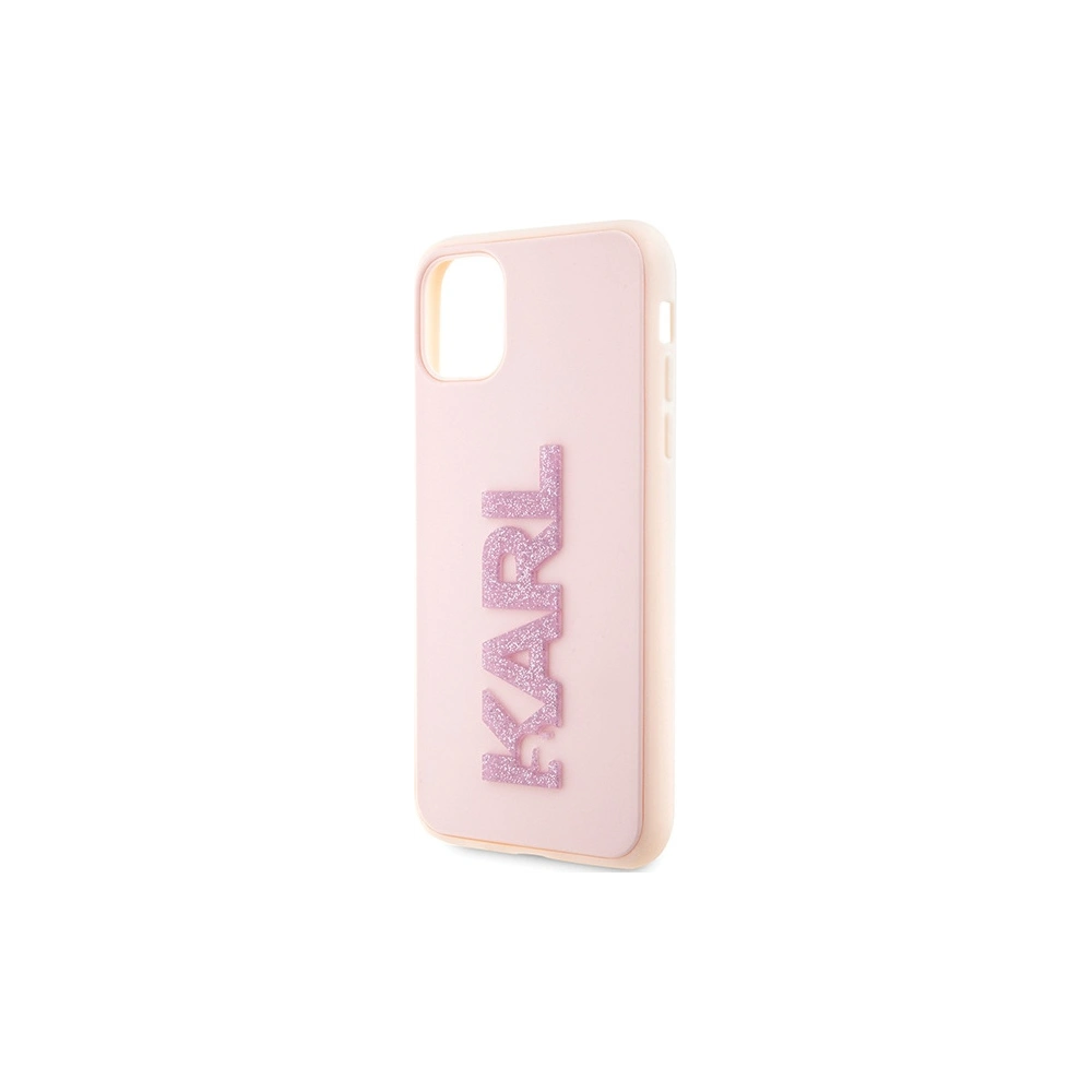 Wholesale Karl Lagerfeld KLHCN613DMBKCP Apple iPhone 11/XR pink hardcase 3D Rubber Glitter Logo - KLD1605 - {ean13} - Hurt