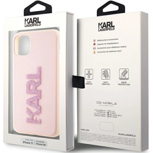 Hurtownia GSM - Etui Karl Lagerfeld KLHCN613DMBKCP Apple iPhone 11/XR rózsaszín/pink kemény tok 3D gumi csillogó logó - KLD1605 - {ean13} - Hurt
