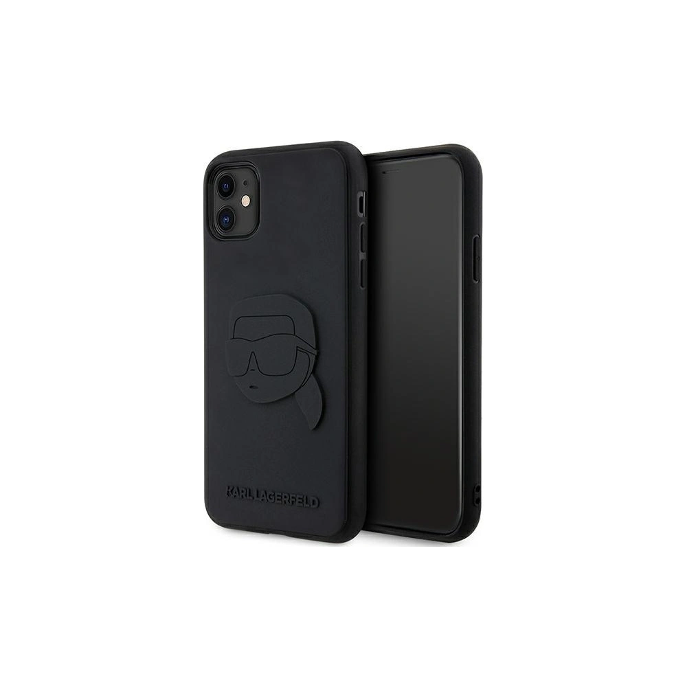 Wholesale Karl Lagerfeld KLHCN613DRKNK Apple iPhone 11/XR black hardcase Rubber Karl Head 3D - KLD1606 - {ean13} - Hurt