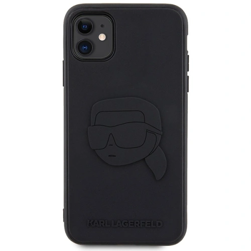 Etui Karl Lagerfeld KLHCN613DRKNK Apple iPhone 11/XR czarny/black hardcase Rubber Karl Head 3D