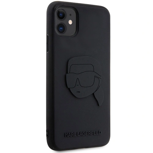 Etui Karl Lagerfeld KLHCN613DRKNK Apple iPhone 11/XR czarny/black hardcase Rubber Karl Head 3D