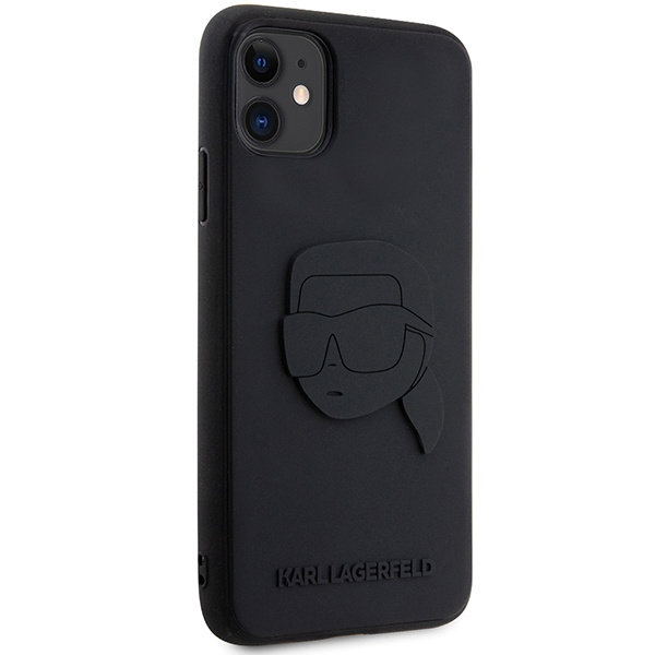 Kryt Karl Lagerfeld KLHCN613DRKNK Apple iPhone 11/XR black hardcase Rubber Karl Head 3D