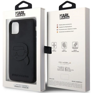 Wholesale Karl Lagerfeld KLHCN613DRKNK Apple iPhone 11/XR black hardcase Rubber Karl Head 3D - KLD1606 - {ean13} - Hurt