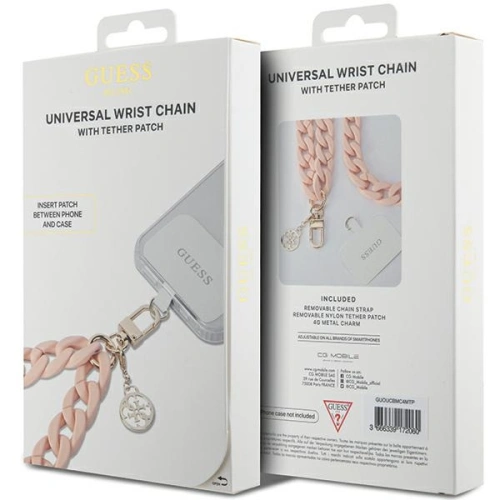 Pasek Guess GUOUCBMC4MP Universal Big Hand Strap różowy/pink Acrylic 4G Charm