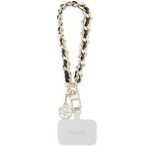 Pasek Guess GUOUCHSAMC4K Universal Hand Strap czarny/black Saffiano Chain 4G Charm