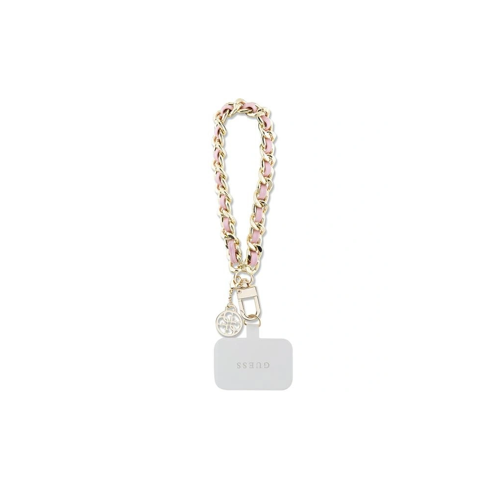 Hurtownia GSM - Pasek Guess GUOUCHSAMC4P Universal Hand Strap różowy/pink Saffiano Chain 4G Charm - GUE2684 - {ean13} - Hurt