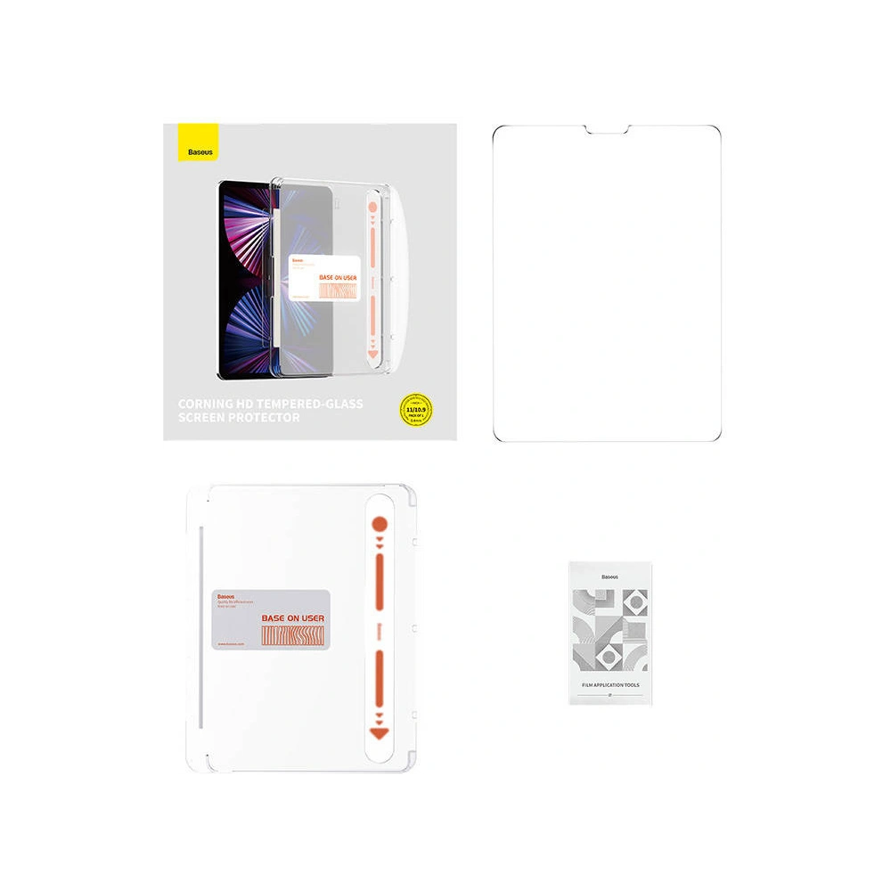 Hurtownia GSM - Gehärtetes Glas Baseus Apple iPad Air 10.9 2020/2022 (4. und 5. gen) / iPad Pro 11 2018/2020/2021/2022 (1., 2., 3. und 4. gen) / iPad Air 11 2024 (6. generation) - BSU4553 - {ean13} - Hurt