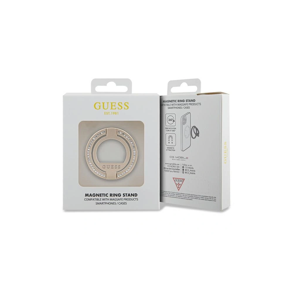 Hurtownia GSM - Uchwyt na palec Guess MagSafe Ring Stand GUMRSALDGD zlatý/gold Rhinestone - GUE2685 - {ean13} - Hurt