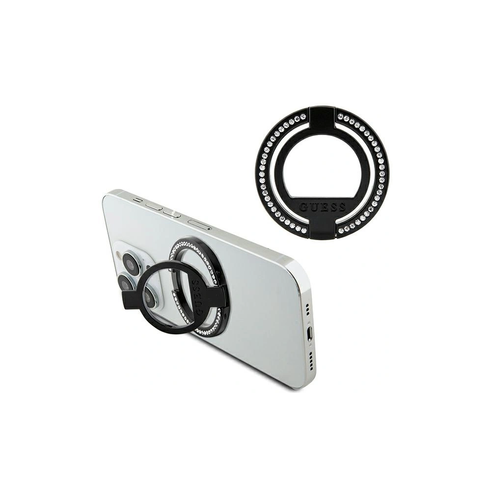 Hurtownia GSM - Uchwyt na palec Guess MagSafe Ring Stand GUMRSALDGK czarny/black Rhinestone - GUE2686 - {ean13} - Hurt