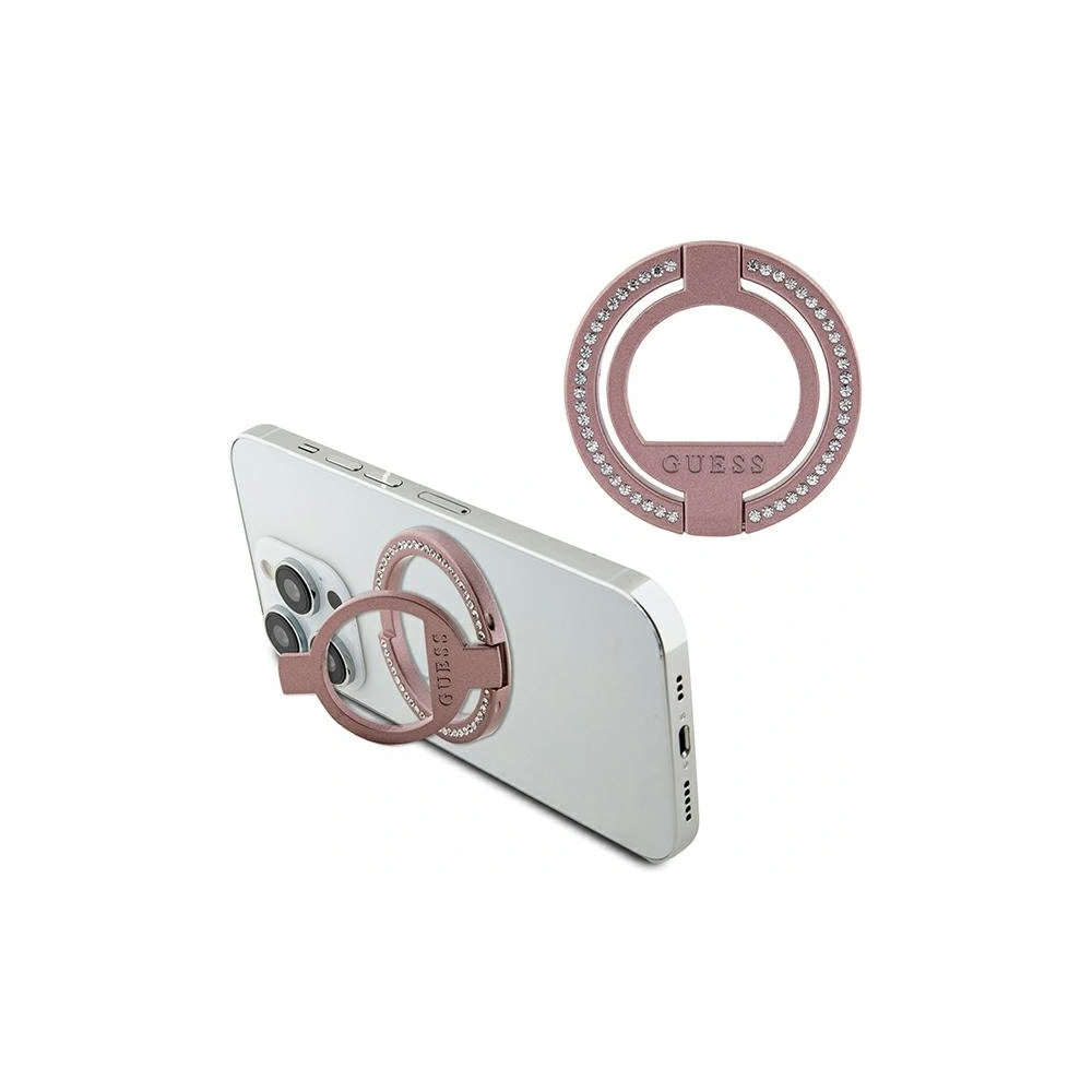 Hurtownia GSM - Uchwyt na palec Guess MagSafe Ring Stand GUMRSALDGP růžový/pink Rhinestone - GUE2687 - {ean13} - Hurt