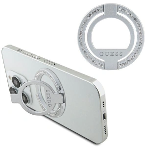 Hurtownia GSM - Uchwyt na palec Guess MagSafe Ring Stand GUMRSALDGS stříbrný/silver Rhinestone - GUE2688 - {ean13} - Hurt