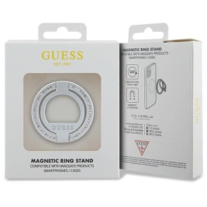 Hurtownia GSM - Uchwyt na palec Guess MagSafe Ring Stand GUMRSALDGS stříbrný/silver Rhinestone - GUE2688 - {ean13} - Hurt