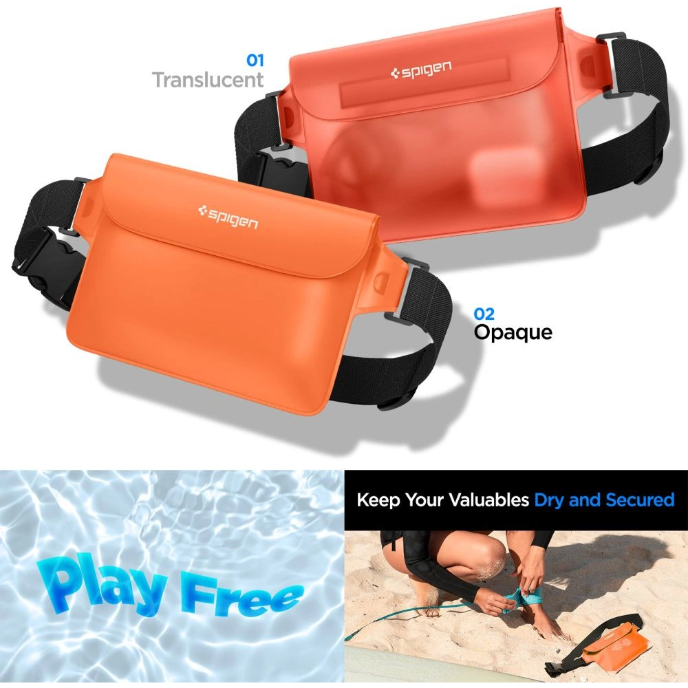 Hurtownia GSM - Wasserdichtes Etui Spigen A620 Universelle Wasserdichte Hüfttasche Sonnenuntergang Orange [2 PACK] - SPN2923 - {ean13} - Hurt