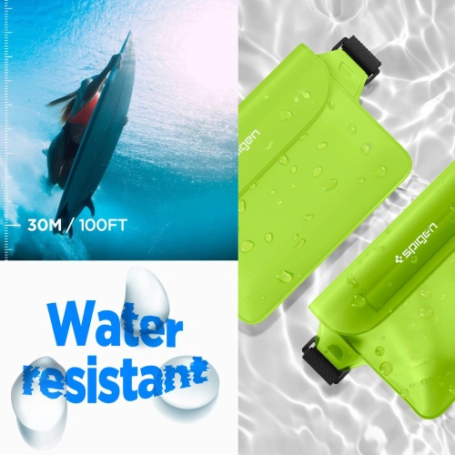 Etui wodoszczelne Spigen A620 Universal Waterproof Waist Bag Cactus Green [2 PACK]
