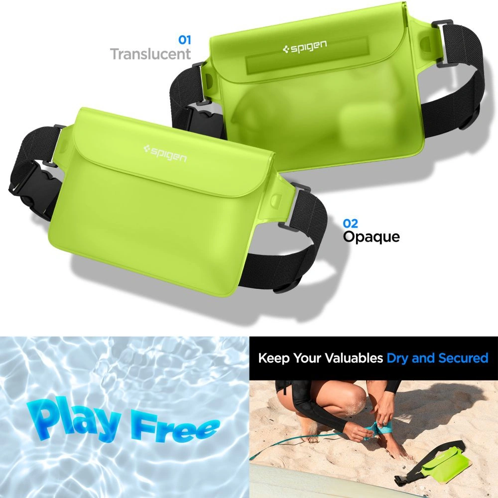 Hurtownia GSM - Wasserdichte Hülle Spigen A620 Universal Wasserdichte Hüfttasche Kaktusgrün [2 PACK] - SPN2924 - {ean13} - Hurt