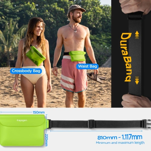 Etui wodoszczelne Spigen A620 Universal Waterproof Waist Bag Cactus Green [2 PACK]