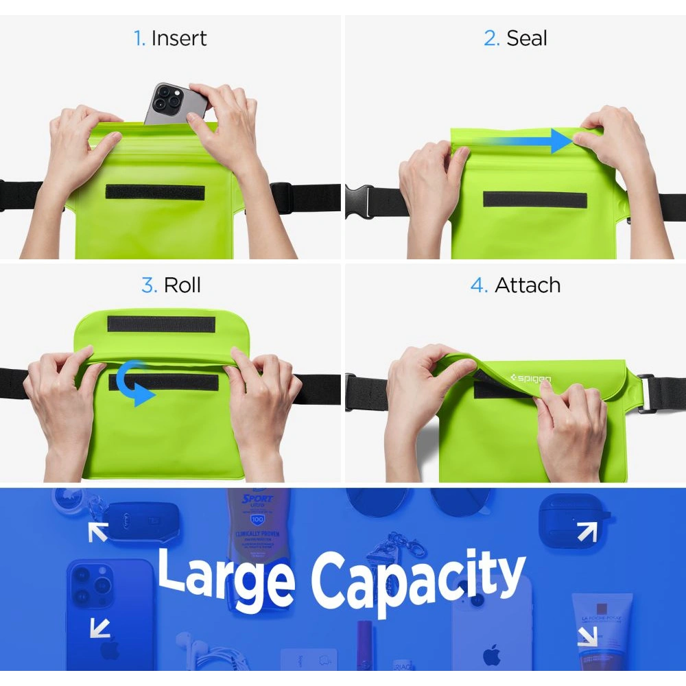 Hurtownia GSM - Etui impermeabil Spigen A620 Universal Waterproof Waist Bag Cactus Green [2 PACK] - SPN2924 - {ean13} - Hurt