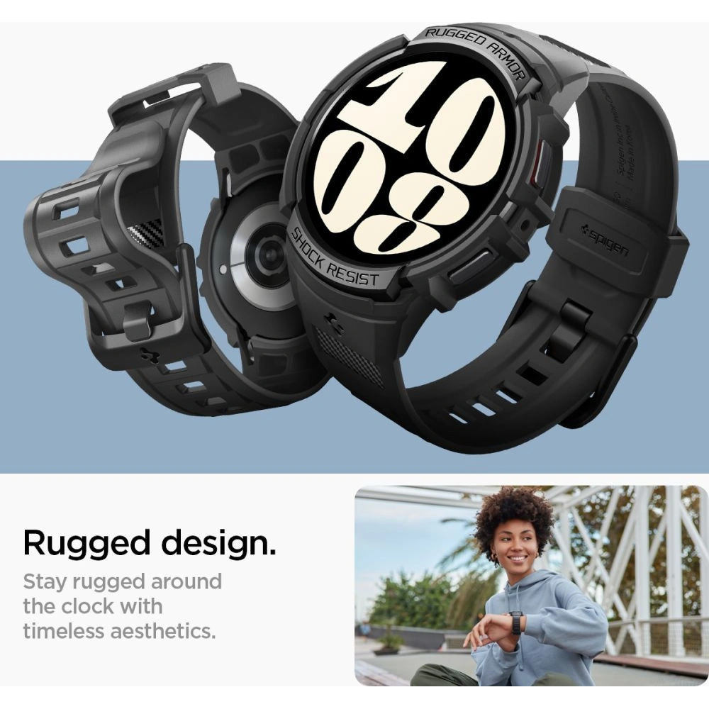 Hurtownia GSM - Pasek Spigen Rugged Armor Pro Samsung Galaxy Watch 6 44mm Schwarz - SPN2925 - {ean13} - Hurt