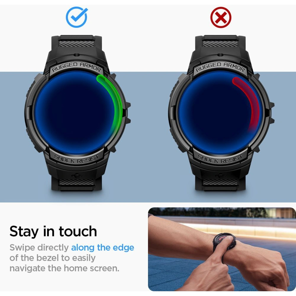 Hurtownia GSM - Pasek Spigen Rugged Armor Pro Samsung Galaxy Watch 6 44mm Schwarz - SPN2925 - {ean13} - Hurt