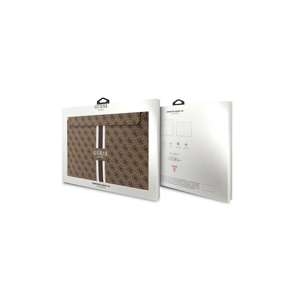 Hurtownia GSM - Etui Guess Sleeve GUCS16P4RPSW 16 col brown/brązowy 4G Nyomtatott Csíkok - GUE2694 - {ean13} - Hurt