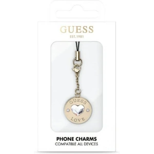 Guess GUCPMHGLD Phone Strap Heart Diamond Charm with Rhinestones
