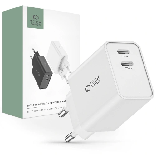 Ładowarka sieciowa Tech-Protect C35W 2-port Network Charger PD 35W White