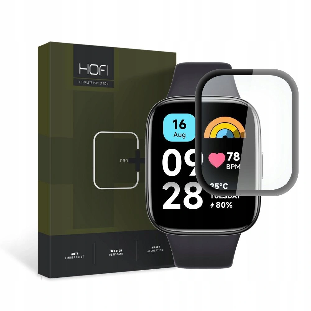 Hurtownia GSM - Hybriertes Glas Hofi Hybrid Pro+ Xiaomi Redmi Watch 3 Active Schwarz - HOFI401 - {ean13} - Hurt