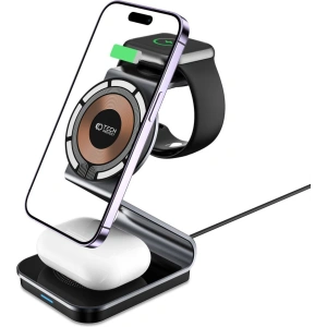 Hurtownia GSM - Ładowarka bezprzewodowa Tech-Protect Qi15W-A29 3in1 Magnetic MagSafe Wireless Charger Black - THP2187 - {ean13} - Hurt