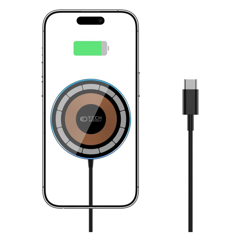 Hurtownia GSM - Încărcător wireless Tech-Protect Qi15W-A30 Magnetic Magsafe Wireless Charger Negru - THP2188 - {ean13} - Hurt