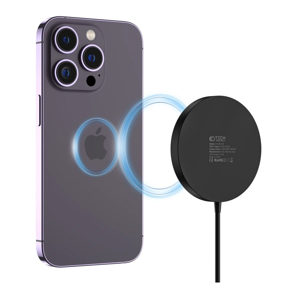 Hurtownia GSM - Încărcător wireless Tech-Protect Qi15W-A30 Magnetic Magsafe Wireless Charger Negru - THP2188 - {ean13} - Hurt