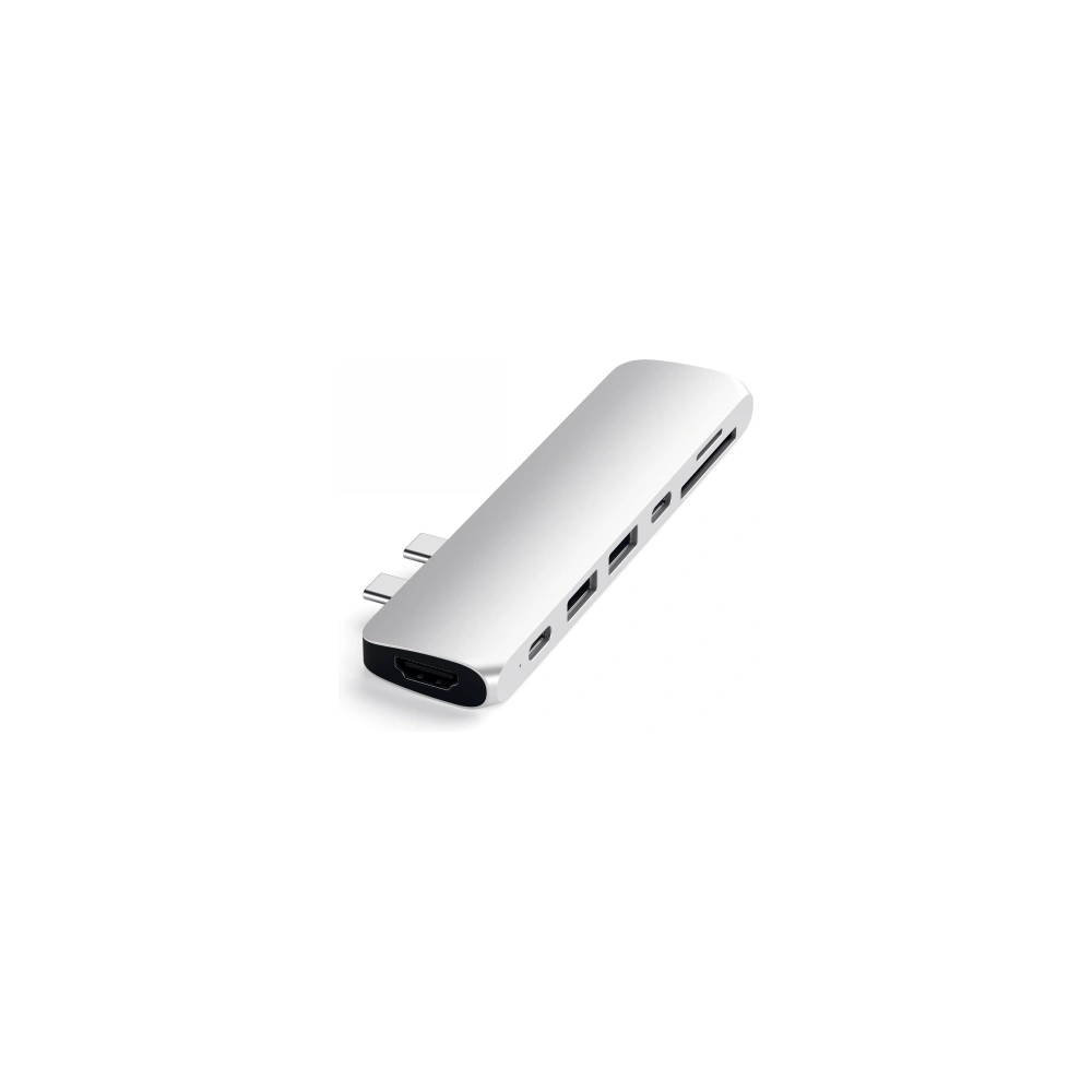 Wholesale Satechi Pro Hub with double USB-C for Apple MacBook 2x USB-C, 2x USB-A, 4K HDMI, micro/SD card reader (silver) - STH77 - {ean13} - Hurt