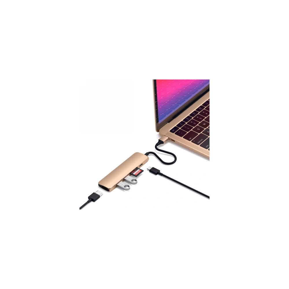 Hurtownia GSM - Hub Satechi Adapter V2 mobilis USB-C PD eszközökhöz, 2x USB-A, 4K HDMI, micro SD kártyaolvasó - STH78 - {ean13} - Hurt