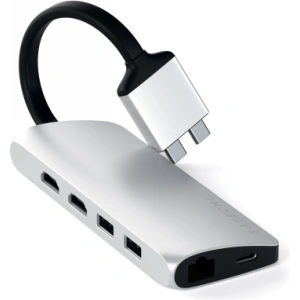 Hurtownia GSM - Adapter Satechi Dual Multimedia Type-C do MacBook z podwójnym USB-C, PD, 60W, 2x USB-A, 2x HDMI 4K - STH79 - {ean13} - Hurt