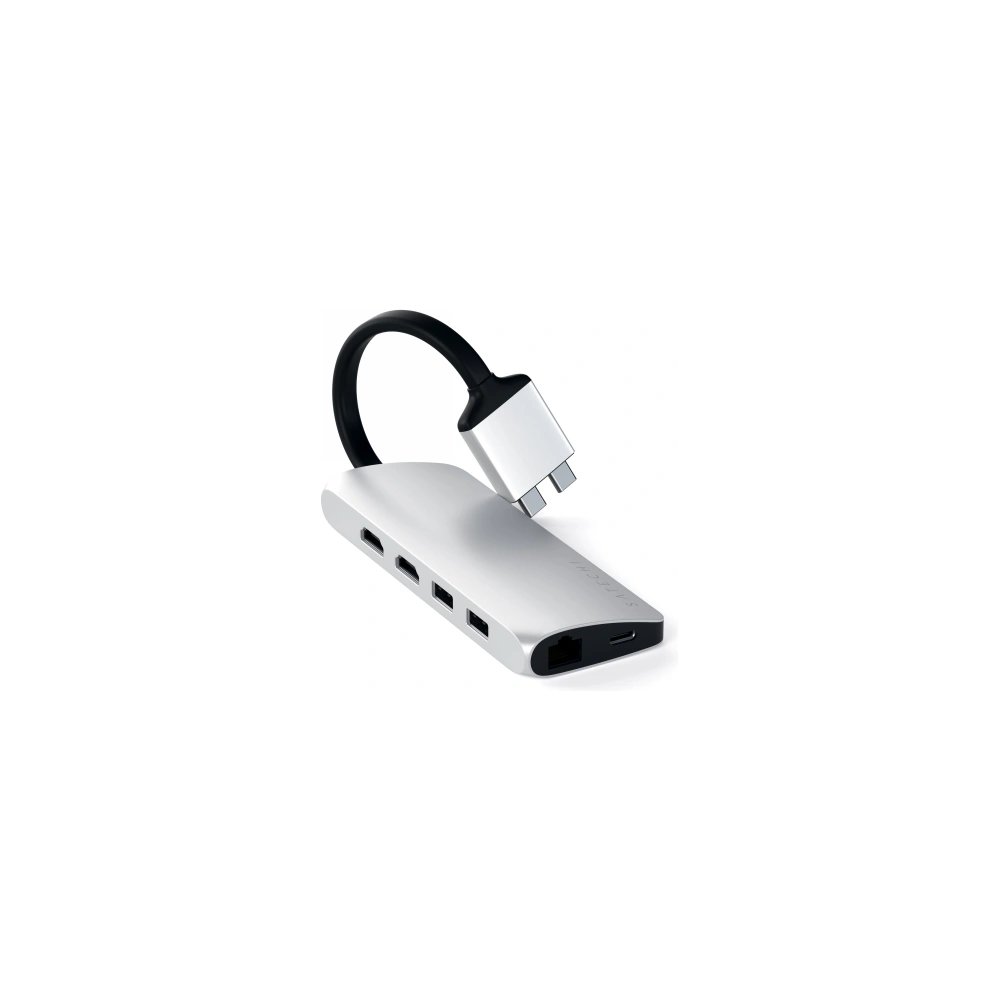 Hurtownia GSM - Adapter Satechi Dual Multimedia Type-C MacBookhoz, dupla USB-C, PD, 60W, 2x USB-A, 2x HDMI 4K - STH79 - {ean13} - Hurt