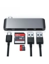 Hurtownia GSM - Hub Satechi Type-C USB Pass-through mobilis USB-C eszközök számára 60W, 2x USB-A, micro/SD kártyaolvasó space gray - STH82 - {ean13} - Hurt