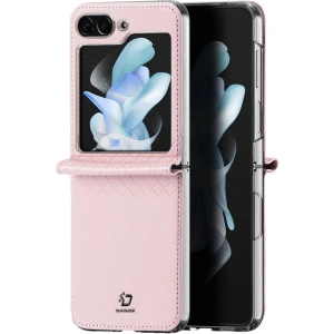 Etui Samsung Galaxy Z Flip 5 5G skórzane z klapką portfel pokrowiec na tył Dux Ducis Bril różowe