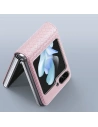 Hurtownia GSM - Etui Samsung Galaxy Z Flip 5 5G kožené s klopnou peněženkový obal na zadní stranu Dux Ducis Bril růžové - DDS1798 - {ean13} - Hurt