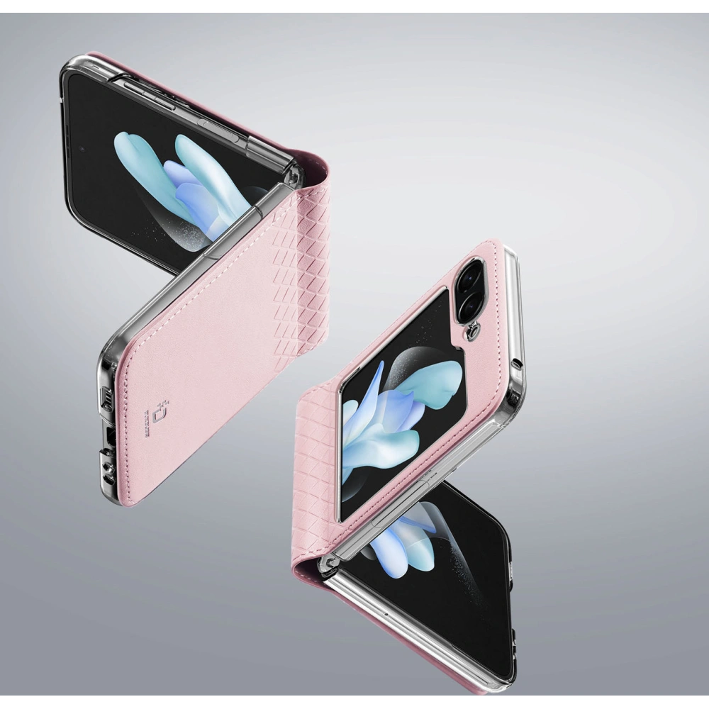 Hurtownia GSM - Etui Samsung Galaxy Z Flip 5 5G kožené s klopnou peněženkový obal na zadní stranu Dux Ducis Bril růžové - DDS1798 - {ean13} - Hurt