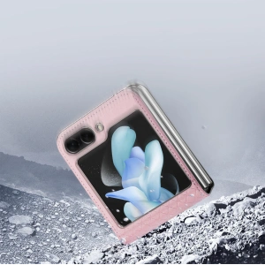 Hurtownia GSM - Etui Samsung Galaxy Z Flip 5 5G aus Leder mit Klappe Geldbörse Rückenschutzhülle Dux Ducis Bril rosa - DDS1798 - {ean13} - Hurt