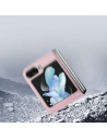 Hurtownia GSM - Etui Samsung Galaxy Z Flip 5 5G kožené s klopnou peněženkový obal na zadní stranu Dux Ducis Bril růžové - DDS1798 - {ean13} - Hurt