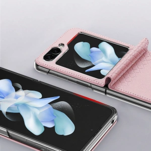 Hurtownia GSM - Etui Samsung Galaxy Z Flip 5 5G aus Leder mit Klappe Geldbörse Rückenschutzhülle Dux Ducis Bril rosa - DDS1798 - {ean13} - Hurt