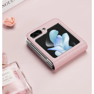 Hurtownia GSM - Etui Samsung Galaxy Z Flip 5 5G aus Leder mit Klappe Geldbörse Rückenschutzhülle Dux Ducis Bril rosa - DDS1798 - {ean13} - Hurt