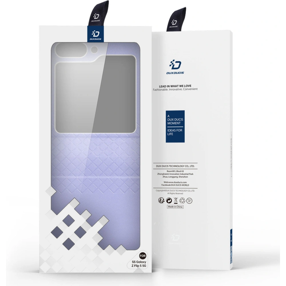 Hurtownia GSM - Etui Samsung Galaxy Z Flip 5 5G kožené s klopou peněženka pouzdro na zadní stranu Dux Ducis Bril fialové - DDS1799 - {ean13} - Hurt
